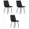  Valora JEWA szék, fekete bársony, ergonomikus kialakítás, nappaliba, 3 db
