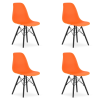  Valora OSAKA szék, ergonomikus, narancssárga-fekete lábú étkezőszék, 4 db