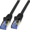 Value 21.99.0720 RJ45 Hálózati kábel, patchkábel CAT 6A S/FTP 20.00 m Fekete Kettős árnyékolás, Halogénmentes, Lángálló 1 db (21.99.0720)