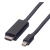 Value Kijelző csatlakozó Csatlakozókábel Mini DisplayPort dugó, HDMI-A dugó 1.00 m Fekete 11.99.5795 Árnyékolt DisplayPort kábel (JAB-3364404)