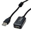 Value S3114 USB-A apa - USB-A anya 2.0 Hosszabbító kábel - Fekete (5m) (S3114)