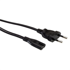 Value Tápkábel Hálózati, Europlug - C7,   3m, fekete kábel és adapter