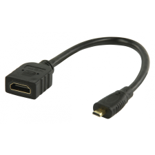 Valueline HDMI F - micro HDMI M Adapterkábel ethernettel 0.2m - Fekete kábel és adapter