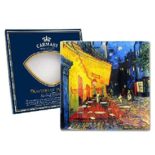 Van Gogh Kávéház éjjel üvegtányér - 13x13 cm tányér és evőeszköz
