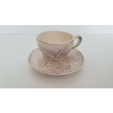 Vanilia Kerámia Domború mintás cappucinosalj,virágos natúr,kerámia,kézzel festett bögrék, csészék