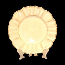 Vanilia Kerámia Romantik lapostányér natúr, kerámia, kézzel festett-dia28,5x1,8cm tányér és evőeszköz
