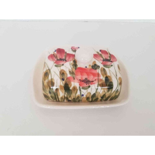 Vanilia Kerámia Tele virágos vajtartó,pipacs,kerámia,kézzel festett,sima:19x14,5x9cm papírárú, csomagoló és tárolóeszköz