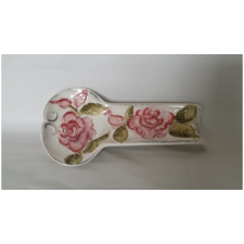Vanilia Kerámia V.K.30-11 Domború mintás fekvő fakanáltartó,virágos bordó,kerámia,kézzel festett-12,5x25x3cm konyhai eszköz