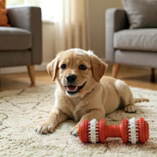  Vaníliás fogtisztító rágójáték kutyáknak - Súlyzó - Piros játék kutyáknak