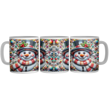 Varázslatos Porcelán Hóember - 3D Mintás Bögre bögrék, csészék