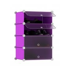  Variálható elemes bútorcsalád, 4 ajtós cipős szekrény, lila (V0104T4P) bútor