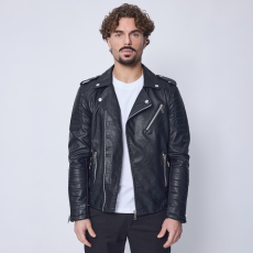  Varsity Fekete Bőrdzseki - Méret: M