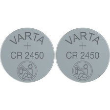 Varta CR2450 lítium gombelem, 3 V, 560 mA, 2 db, Varta BR2450, DL2450, ECR2450, KCR2450, KL2450, KECR2450, LM2450 (6450101402) gombelem