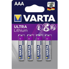 Varta Elem, AAA mikro, 4 db, lítium, VARTA &quot;Ultra Lithium&quot; ceruzaelem