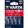 Varta Elem mikro Varta `Longlife Max Power` AAA 4-es