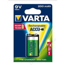 Varta Tölthető elem, 9V, 1x200 mAh, előtöltött, VARTA Power Accu (VAKU10) tölthető elem