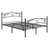 Vasagle Ágykeret, fém franciaágy, 198 x 92,5 x 142 cm, fekete