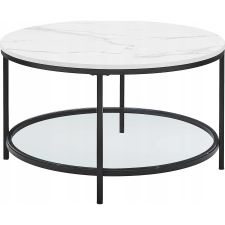 Vasagle Dohányzóasztal, kerek asztal, márvány hatású, fehér-fekete (LCT071B13 XXX) bútor