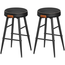 Vasagle EKHO bárszékek 2db-os készlet, Konyhai székek, Fekete bútor