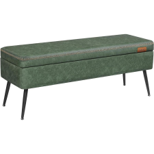 Vasagle EKHO Tárolópad, ülőpad, szintetikus bőr varrással 40x120x45 cm, erdőzöld bútor
