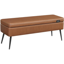 Vasagle EKHO Tárolópad, ülőpad, szintetikus bőr varrással 40x120x45 cm, karamellbarna bútor