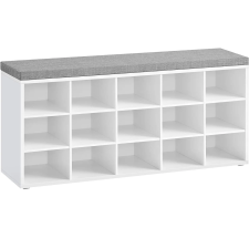Vasagle Előszobapad cipőtartóval, VASAGLE, 15 rekesszel, fehér, 30x105x48cm bútor