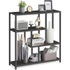Vasagle Könyvespolc 4 polccal, Állópolc 100 x 103 x 30 cm, fekete