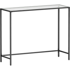 Vasagle Konzolasztal polcokkal edzett üveglappal, fekete 100x35x80cm bútor