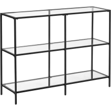 Vasagle Konzolasztal polcokkal edzett üveglappal, fekete 100x73x30cm bútor