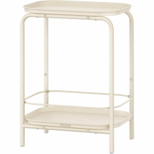 Vasagle Lerakóasztal, kisasztal 2 szintes modern asztal, krémfehér bútor