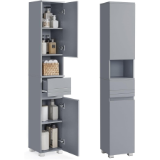 Vasagle magas fürdőszobai szekrény 30×30×170 cm, misztikus szürke színben fürdőszoba bútor