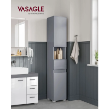 Vasagle Magas Fürdőszobai Szekrény - 30x30x170 cm, Szürke fürdőszoba bútor