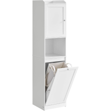 Vasagle Magas fürdőszobai szekrény szennyeskosárral,  tárolóegységgel, felhőfehér fürdőszoba bútor