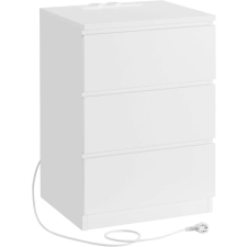 Vasagle Modern Éjjeliszekrény Beépített Töltőállomással Felhőfehér bútor