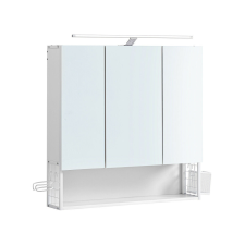 Vasagle Modern Fürdőszobai Tükrös Szekrény LED Világítással Fehér fürdőszoba bútor