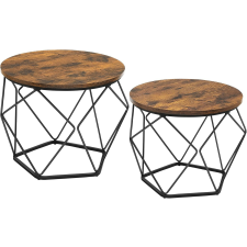 Vasagle Modern Geometrikus Dohányzóasztal Szett Rusztikus Barna bútor