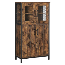 Vasagle Tálalószekrény, többfunkciós tároló, 4 ajtóval, rusztikus barna 60x30x108cm bútor