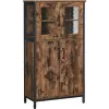Vasagle tárolószekrény, többcélú szekrény 60 x 108 x 30 cm, rusztikus barna és fekete