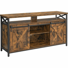 Vasagle TV-állvány szekrény, fém keret, rusztikus barna és fekete bútor