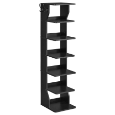 Vasagle Vékony cipőtartó, keskeny cipőtároló rendszer, 6 szintes, fekete bútor