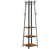 Vasagle Vintage Polcos ruhatartó állvány, fekete-barna, 45×45×181 cm