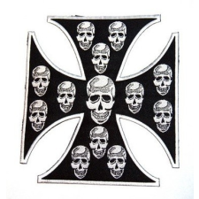  Vaskeresztben koponyák hátfelvarró, nagyméretű ajándéktárgy