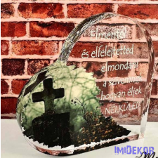  Vastag szív alakú plexi 10x10cm - Kereszt dekorációs kellék