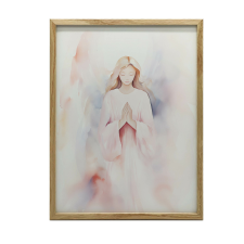 VÁSZFESTÉS EGY RÓZSASZÍN ANGYAL VARÁJÁT KERET NÉLKÜL 50x70 CM VÁSZON grafika, keretezett kép