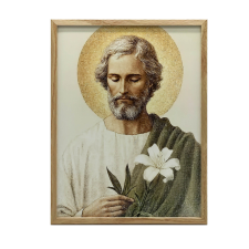 VÁSZFESTMÉNY SZENT JÓZSEF LILIOMOS KERET NÉLKÜL 70X100 CM grafika, keretezett kép
