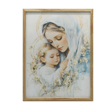 VÁSZNAFESTMÉNY ANYA ÉS GYERMEK MADONNA KERET NÉLKÜL 70x100 CM grafika, keretezett kép