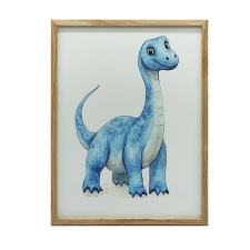VÁSZNAFESTMÉNY KÉK DINOSZAURUS A FANTASY LANDBAN 50x70 CM grafika, keretezett kép