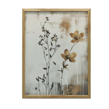 VÁSZON FESTÉS VIRÁG MINIMALIZMUS FA KERETTEL 50x70 CM grafika, keretezett kép