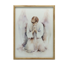 VÁSZON FESTMÉNY ANGYAL IMÁJA KERET NÉLKÜL PREMIUM VÁSZON 30X40 CM grafika, keretezett kép