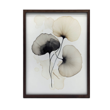 VÁSZON FESTMÉNY BOHO POETRY GINKGO HÁROM LEVÉS 50x70 CM KERET NÉLKÜL grafika, keretezett kép